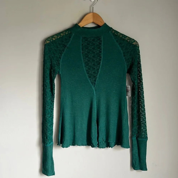 NEW Free People No Limits Lace Panel Layering Top - Picture 2 of 11